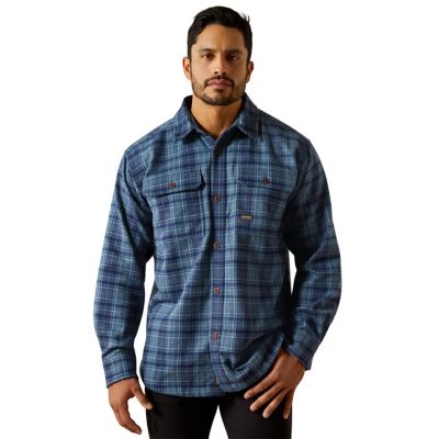 Image showing  Men's Heavy Flannel Collared Long-Sleeve Work Shirt