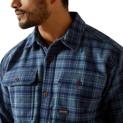 Image showing  Men's Heavy Flannel Collared Long-Sleeve Work Shirt