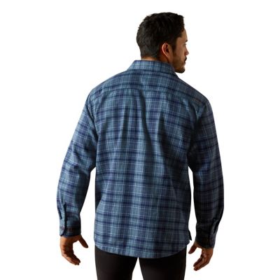 Image showing  Men's Heavy Flannel Collared Long-Sleeve Work Shirt