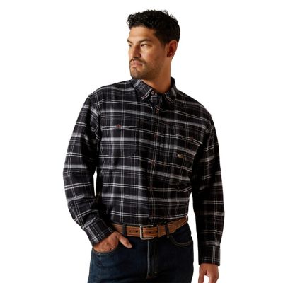 Ariat Men's Flannel Durastretch Collared Long-Sleeve Work Shirt