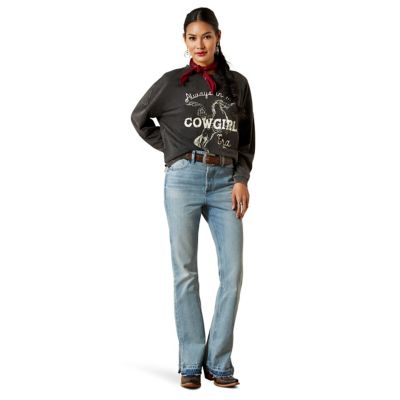 Image showing  Women's Canvas Oversized Long Sleeve T-Shrt