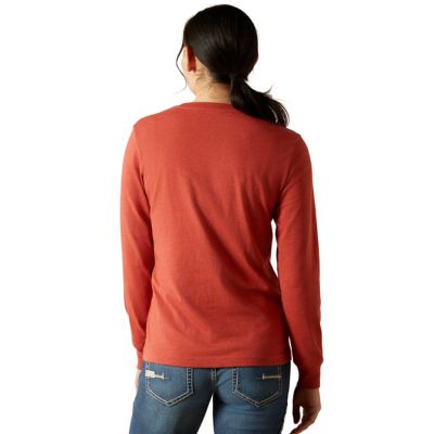 Image showing 1 th Ariat Women's Rebar Cotton Strong Logo Crew Neck Long-Sleeve Work T-Shirt