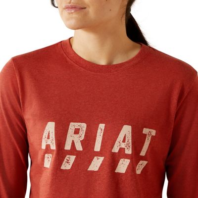 Image showing 2 th Ariat Women's Rebar Cotton Strong Logo Crew Neck Long-Sleeve Work T-Shirt