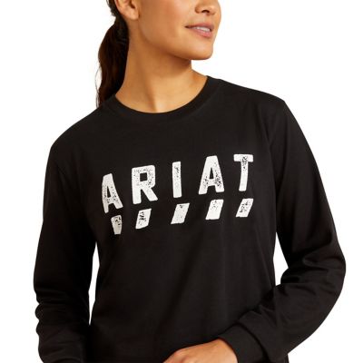 Image showing  Women's Rebar Cotton Strong Logo Crew Neck Long-Sleeve Work T-Shirt