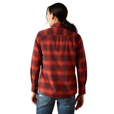 Image showing  Women's DuraStretch Flannel Collared Long-Sleeve Work Shirt