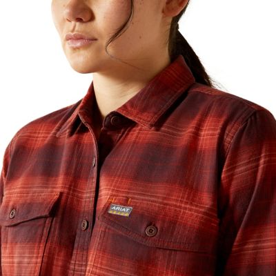 Image showing  Women's DuraStretch Flannel Collared Long-Sleeve Work Shirt