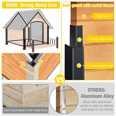 Image showing  AIR80-L-IN-HP Large Heated Dog House with Heating Pad Insulation Liner