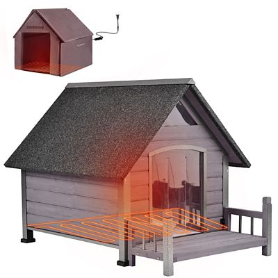 Aivituvin Medium Heated Outdoor Iron-Frame Dog House
