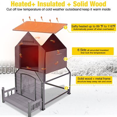 Image showing  Medium Heated Outdoor Iron-Frame Dog House