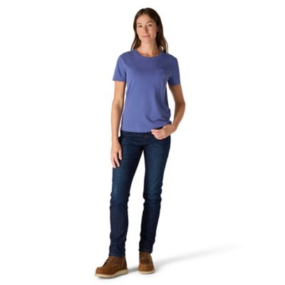 Image showing  Women's Relaxed Fit Lightweight Short Sleeve Garment Dye Pocket T-Shirt