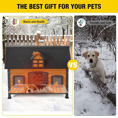 Image showing  Heated Outdoor Insulated Wooden Dog House