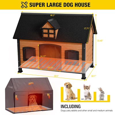 Image showing 5 th Aivituvin Heated Outdoor Insulated Wooden Dog House
