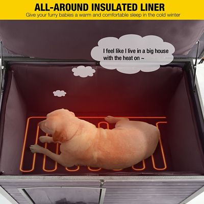 Image showing 5 th Aivituvin Heated Outdoor Wooden Dog House