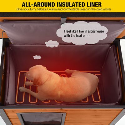 Image showing 4 th Aivituvin Heated Outdoor Wooden Dog House