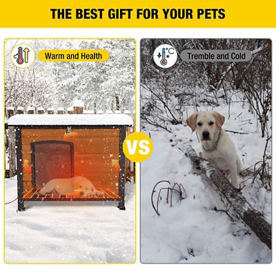 Image showing 5 th Aivituvin Heated Outdoor Wooden Dog House