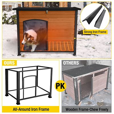 Image showing 5 th Aivituvin Heated Outdoor Wooden Dog House