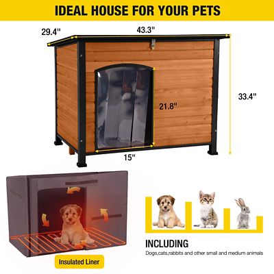 Image showing 6 th Aivituvin Heated Outdoor Wooden Dog House