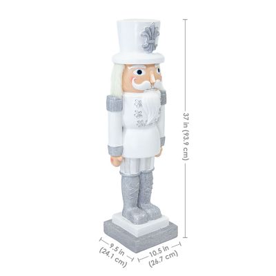 Image showing  37 in. Sterling the Silver Christmas Nutcracker Statue - 2 pk.