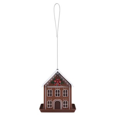 Royal Wing Gingerbread House Metal Bird Feeder, 7.87 x 6.89 x 8.86in.