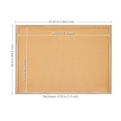 Image showing  Cork Bulletin Board with MDF Frame and Pushpins - 47.25 in. x 35.5 in.