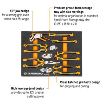 Image showing  5 pc. PITBULL Cushion Grip Pliers Set in Foam Storage Tray