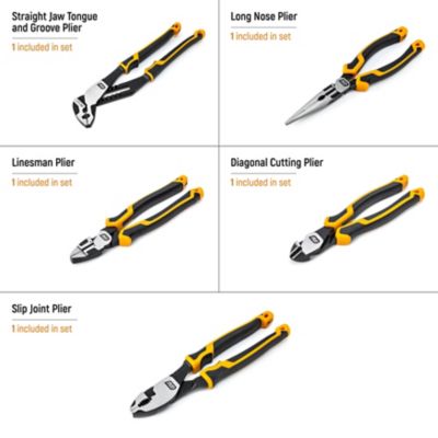 Image showing  5 pc. PITBULL Cushion Grip Pliers Set in Foam Storage Tray