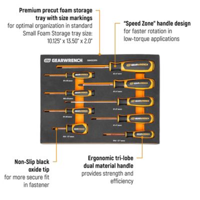 Image showing  9 pc. Phillips Dual Material Screwdriver Set in Foam Storage Tray