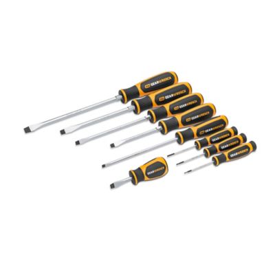 Image showing  9 pc. Slotted Dual Material Screwdriver Set in Foam Storage Tray