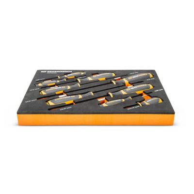 Image showing  9 pc. Slotted Dual Material Screwdriver Set in Foam Storage Tray