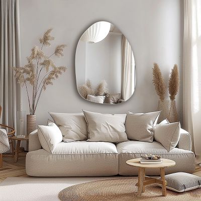 Image showing  Asymmetrical Accent Wall Mirror with Lights