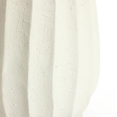 Image showing  Off White MgO Round Modern Fluted Vase