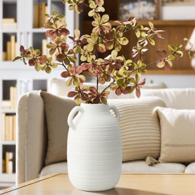 Image showing  White Ceramic Jug 9.9 in. Tall Round Vase