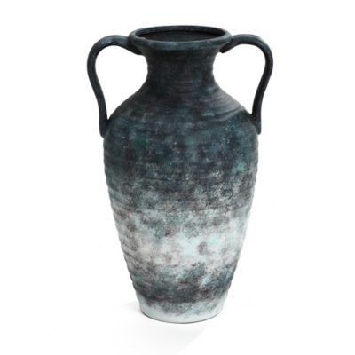 LuxenHome Mottled Gray Ceramic 18.5 in Tall Vase