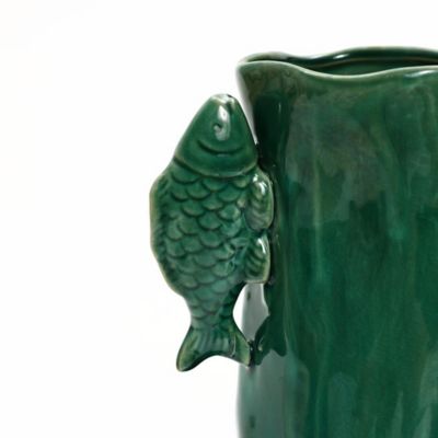 Image showing  Marine Green Ceramic Fish Vase