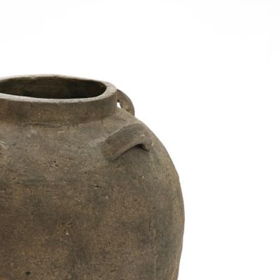 Image showing  Rustic Brown Terracotta Cauldron 15.4 in. Tall Vase