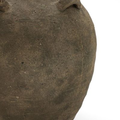 Image showing 5 th LuxenHome Rustic Brown Terracotta Cauldron 15.4 in. Tall Vase