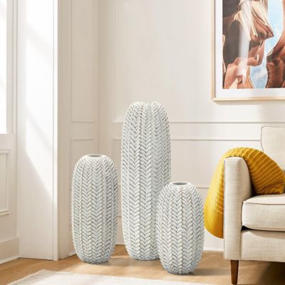 Image showing  Modern Geometric Pattern Polyresin Cylinder Vase