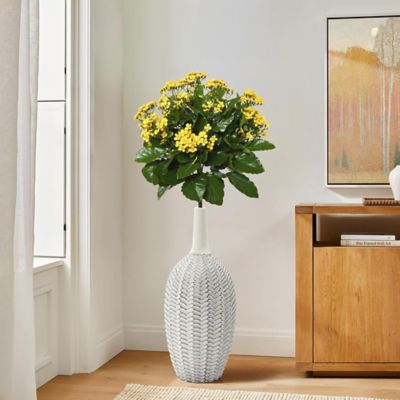 Image showing  Modern Geometric Pattern Polyresin Trumpet Vase
