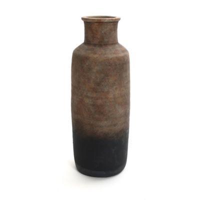 LuxenHome Brown Ombre Terracotta Narrow Vase