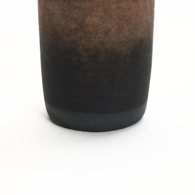 Image showing 5 th LuxenHome Brown Ombre Terracotta Narrow Vase