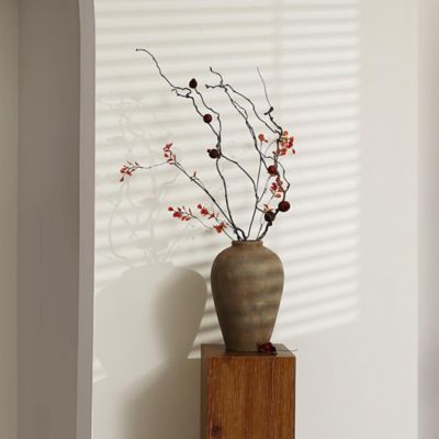 Image showing  Rustic Brown Terracotta 14.6 in. Tall Urn Vase