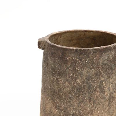 Image showing  Rustic Ginger Root Brown Cement 11 in. Tall indoor and Outdoor Cylinder Vase