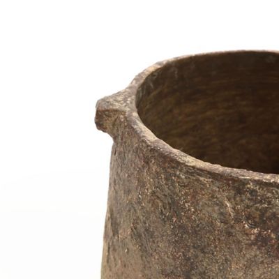 Image showing  Rustic Ginger Root Brown Cement 8.9 in. Tall indoor and Outdoor Cylinder Vase