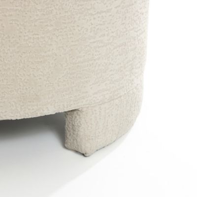 Image showing  Upholstered Cream Modern Round Ottoman