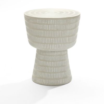 LuxenHome Outdoor and Indoor Round Spiral Pattern Side Table