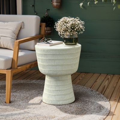 Image showing  Outdoor and Indoor Round Spiral Pattern Side Table
