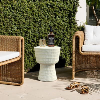 Image showing  Outdoor and Indoor Round Spiral Pattern Side Table