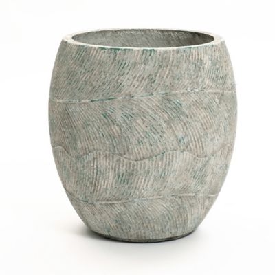 LuxenHome Rustic MultiColor Cement Round Planter