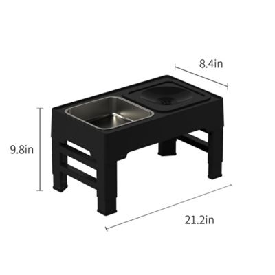 Image showing  2-in-1 Adjustable Elevated Pet Feeding Station