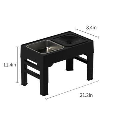 Image showing  2-in-1 Adjustable Elevated Pet Feeding Station